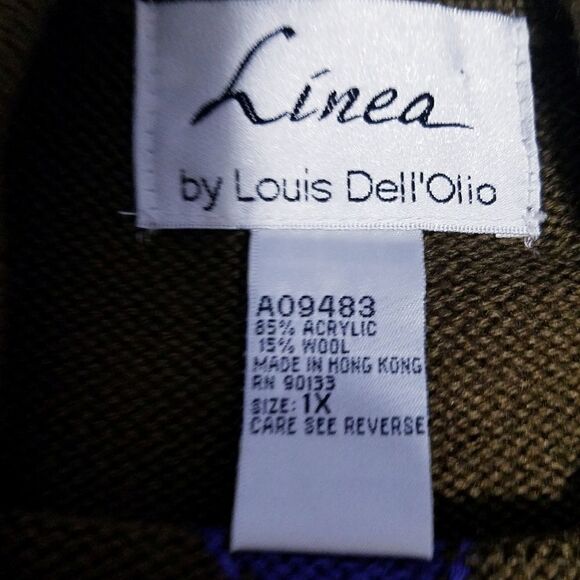 Vintage Y2K Argyle Lrinea by Louis Dell'Olio Sweater    - Picture 5 of 6